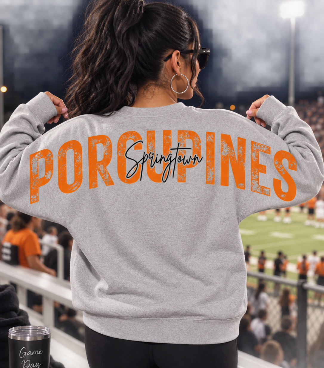 Personalized Adult Oversized Back Text Sweatshirt– Custom Shoulder-to-Shoulder Lettering Sweatshirt