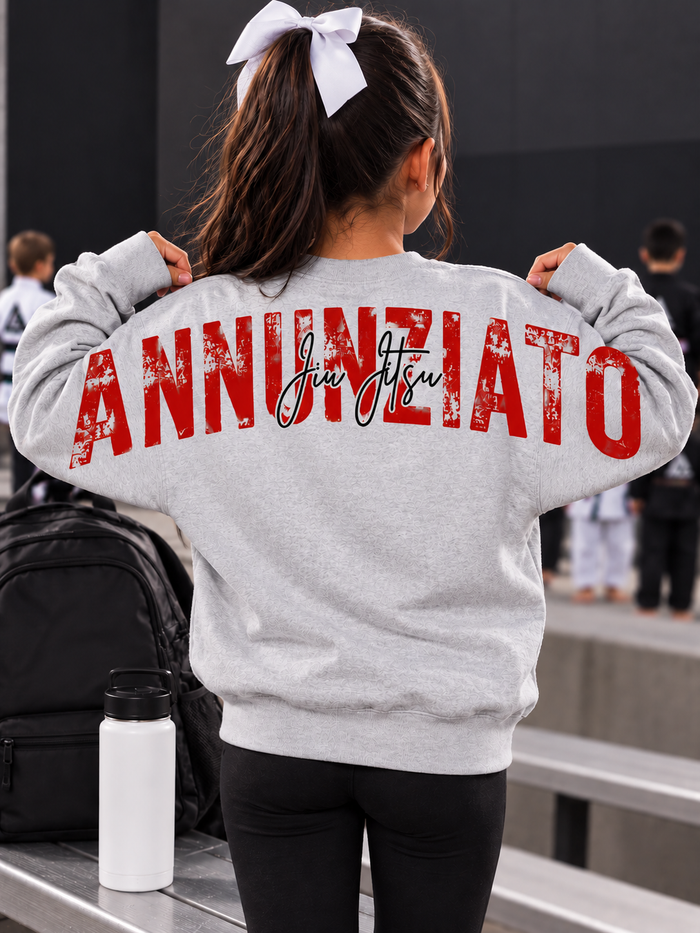 Youth Annunziato Jiu Jitsu Oversized Back Print Sweatshirt | Youth Crewneck