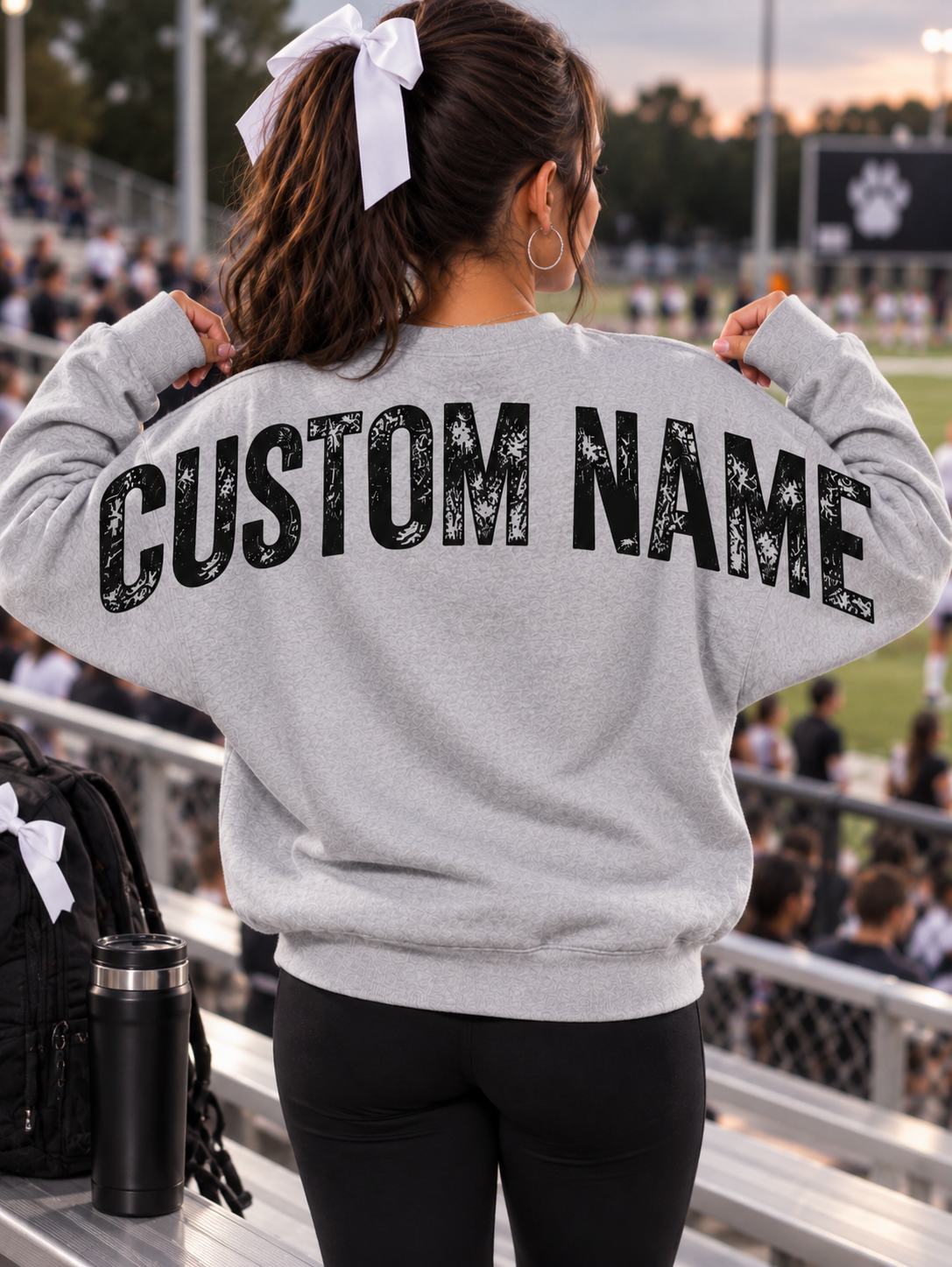 Personalized Youth Sweatshirt – Custom Oversized Shoulder-to-Shoulder Back Lettering