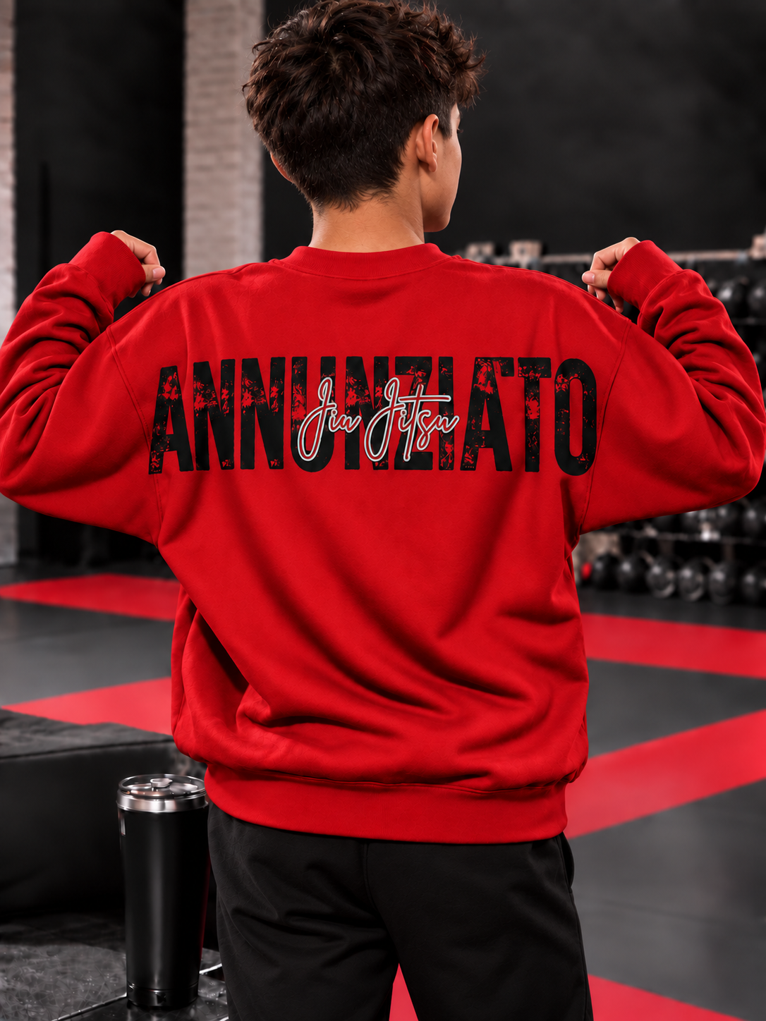 Youth Annunziato Jiu Jitsu Oversized Back Print Sweatshirt | Youth Crewneck