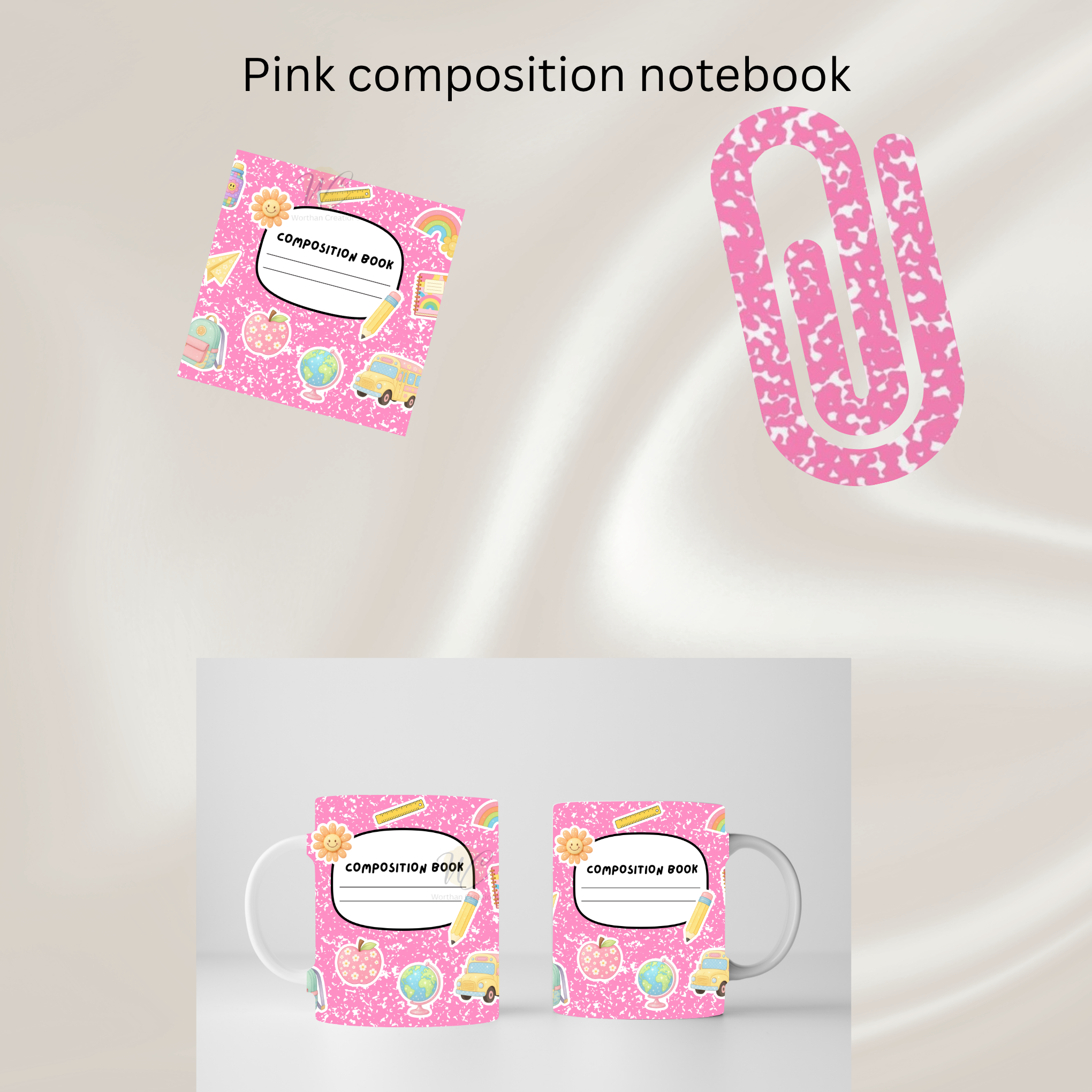 Teacher Appreciation Gift Bundle | Personalized 11oz Mug, Coaster & Giant Paperclip | Custom Teacher Gifts | End of Year Teacher Gift Idea