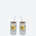Custom 16oz Glass Tumbler with Bamboo Lid & Straw | Personalized Glass Cup | Custom Name Tumbler | Aesthetic Drinkware Worthan Creations