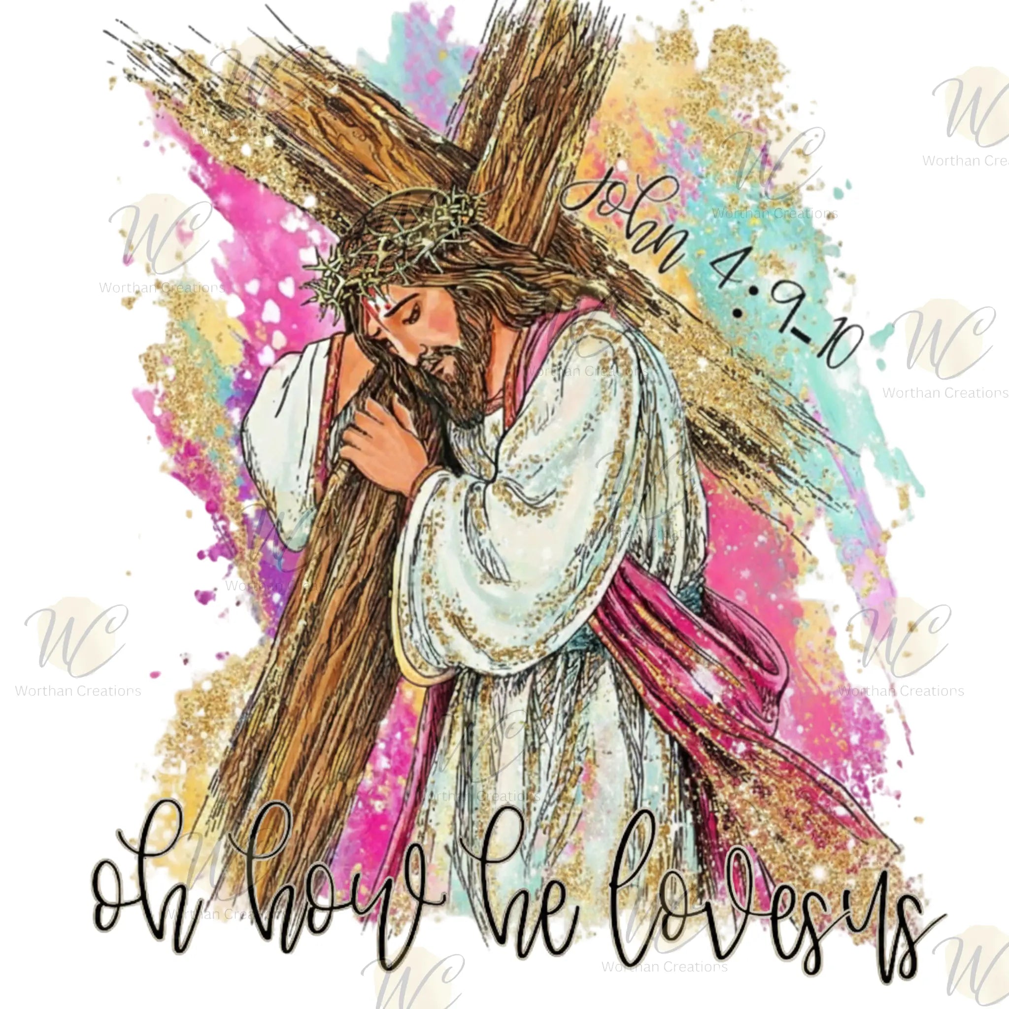Christian Easter Shirt Transfer | Jesus Cross Faith Heat Press Design Worthan Creations