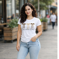 Jesus made her a mama DTF transfer with neutral bows and script font, faith based ready to press transfer for Christian mom shirts
