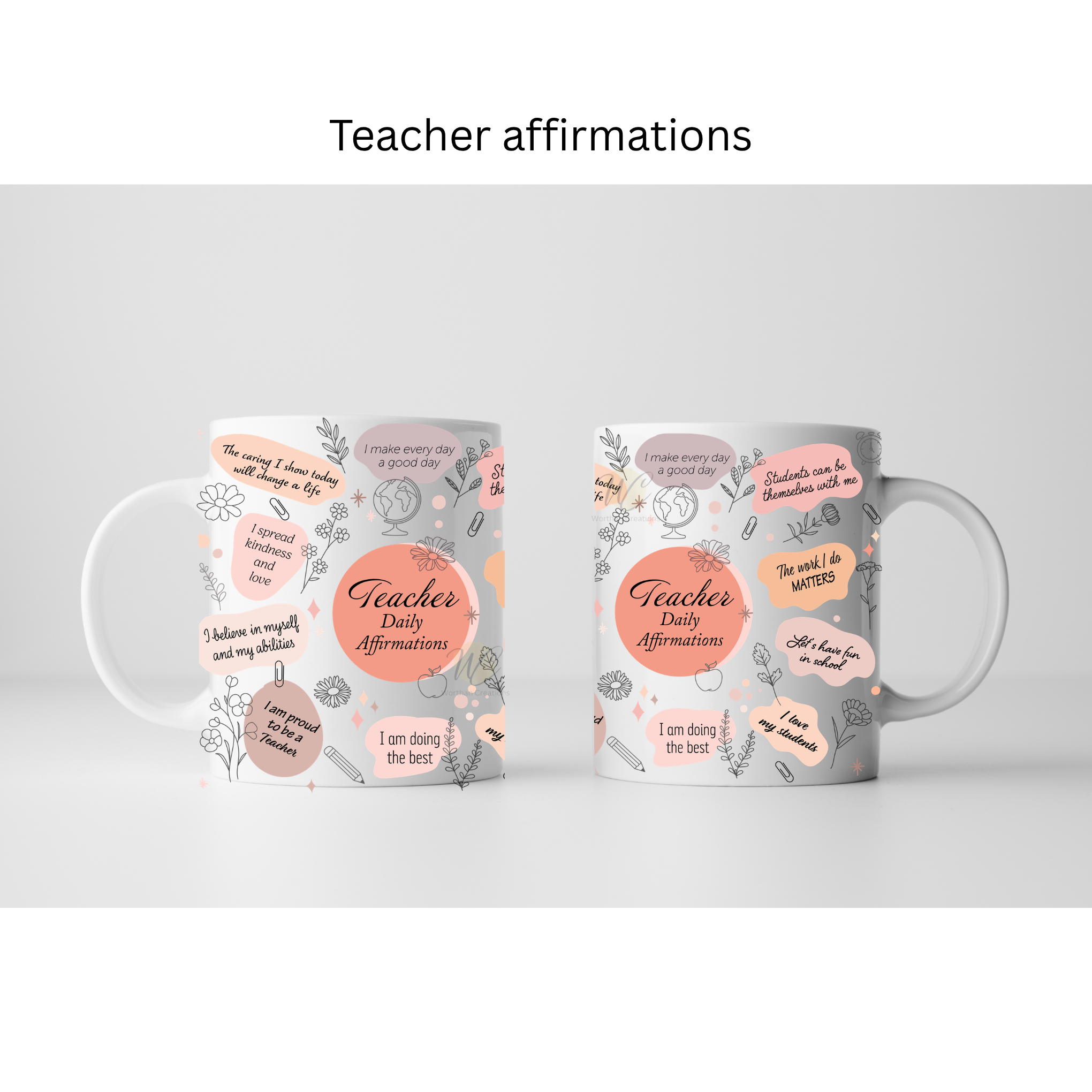 Personalized Teacher Mug 11oz | Custom Teacher Appreciation Gift | End of Year Teacher Gift | Cute Teacher Coffee Mug