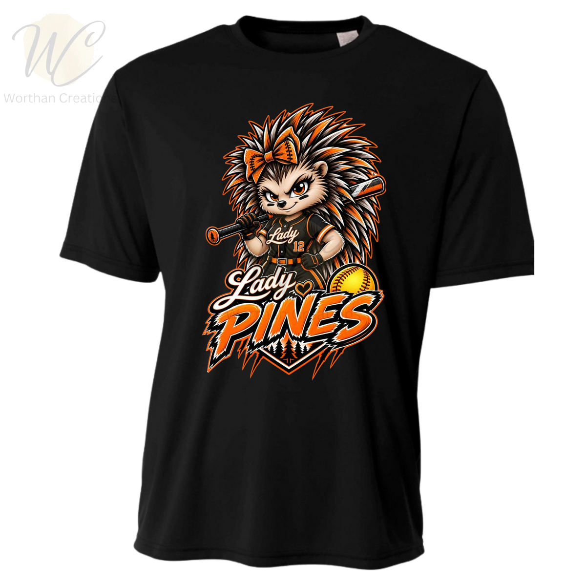 Lady Pines Softball Team Performance Shirt | Custom Team Spirit Tee | Adult XS–6X