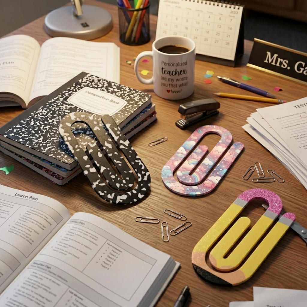 Jumbo Decorative Paperclips | Giant 4x2 Inch Paper Clips for Teachers, Planners & Office | Cute Desk Accessories | Bookmark Clips