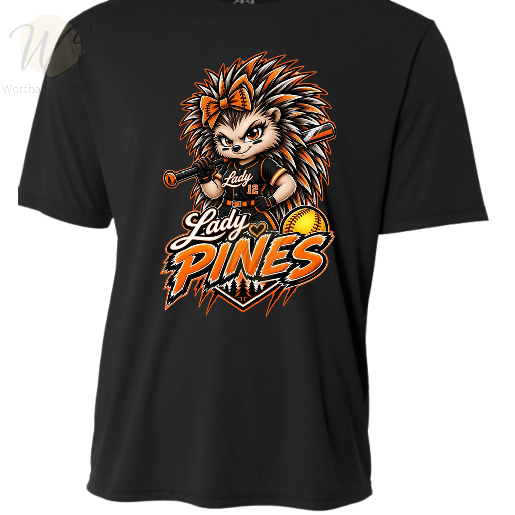 Lady Pines Softball Performance Shirt | Official Team & Family Spirit Tee | Youth