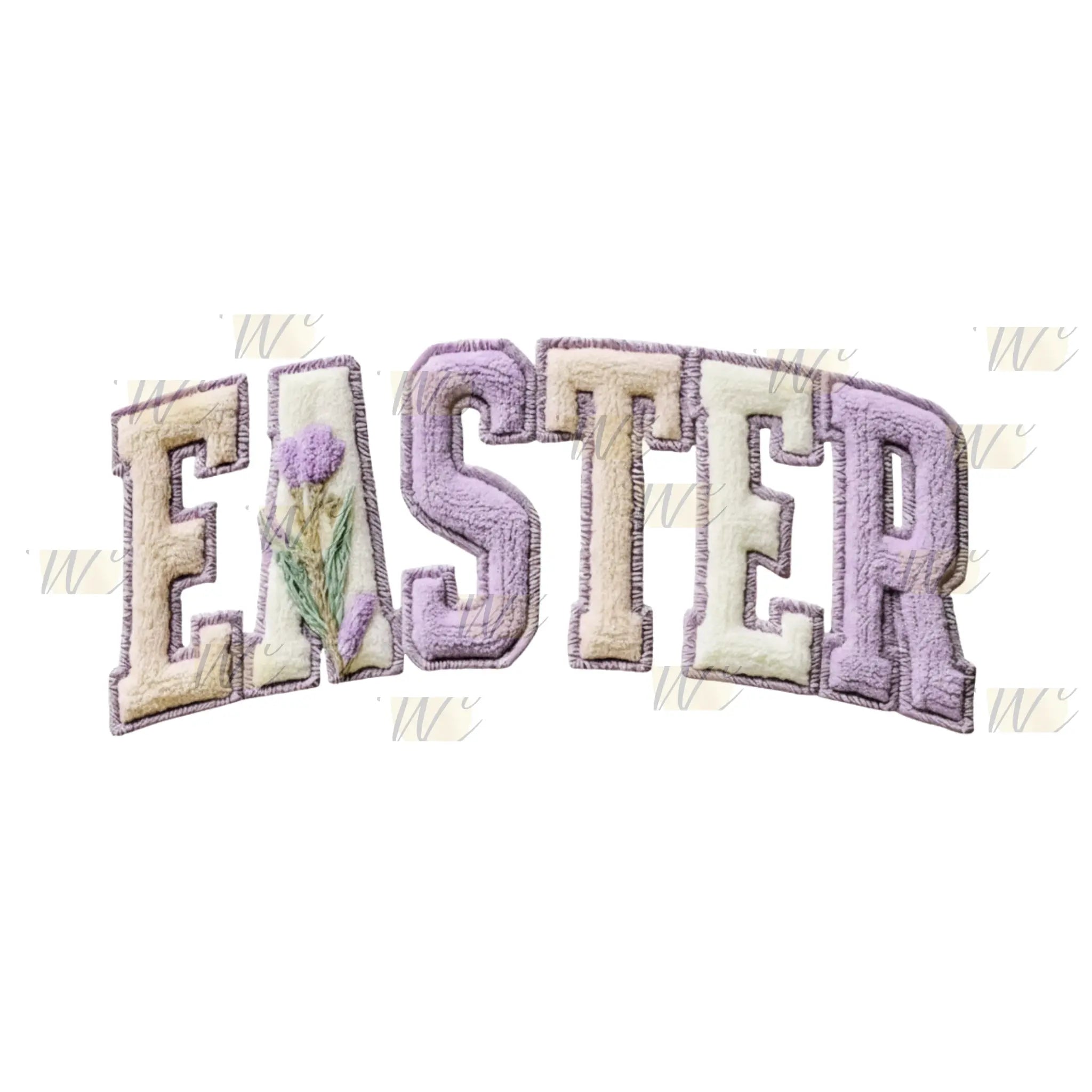 Floral Easter DTF Transfer | Vintage Easter Lettering Heat Press Transfer | Spring Shirt Design Worthan Creations