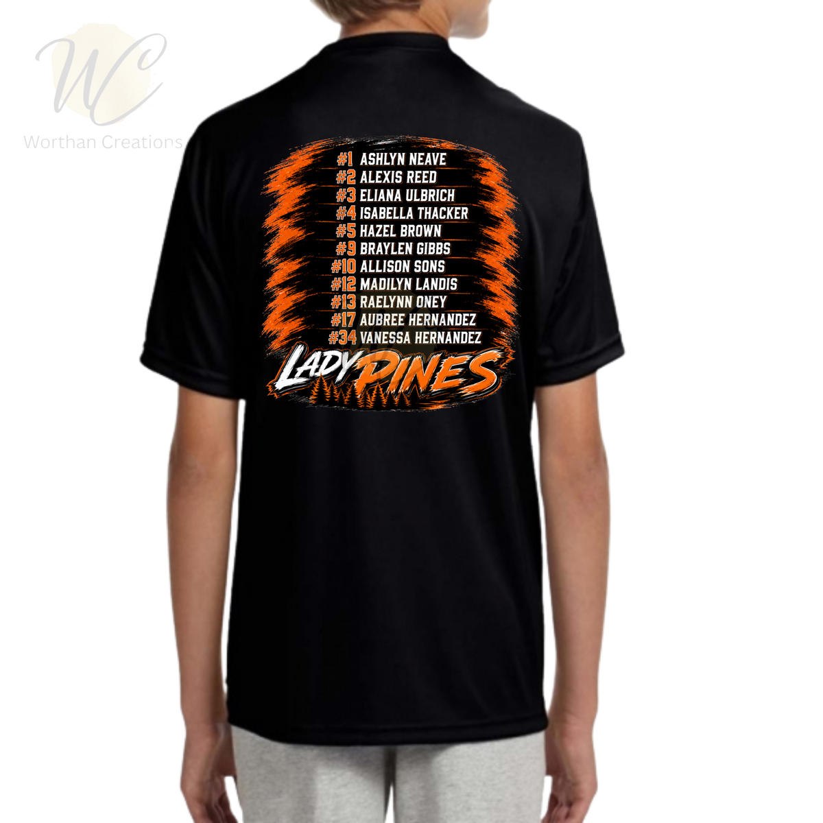 Lady Pines Softball Performance Shirt | Official Team & Family Spirit Tee | Youth