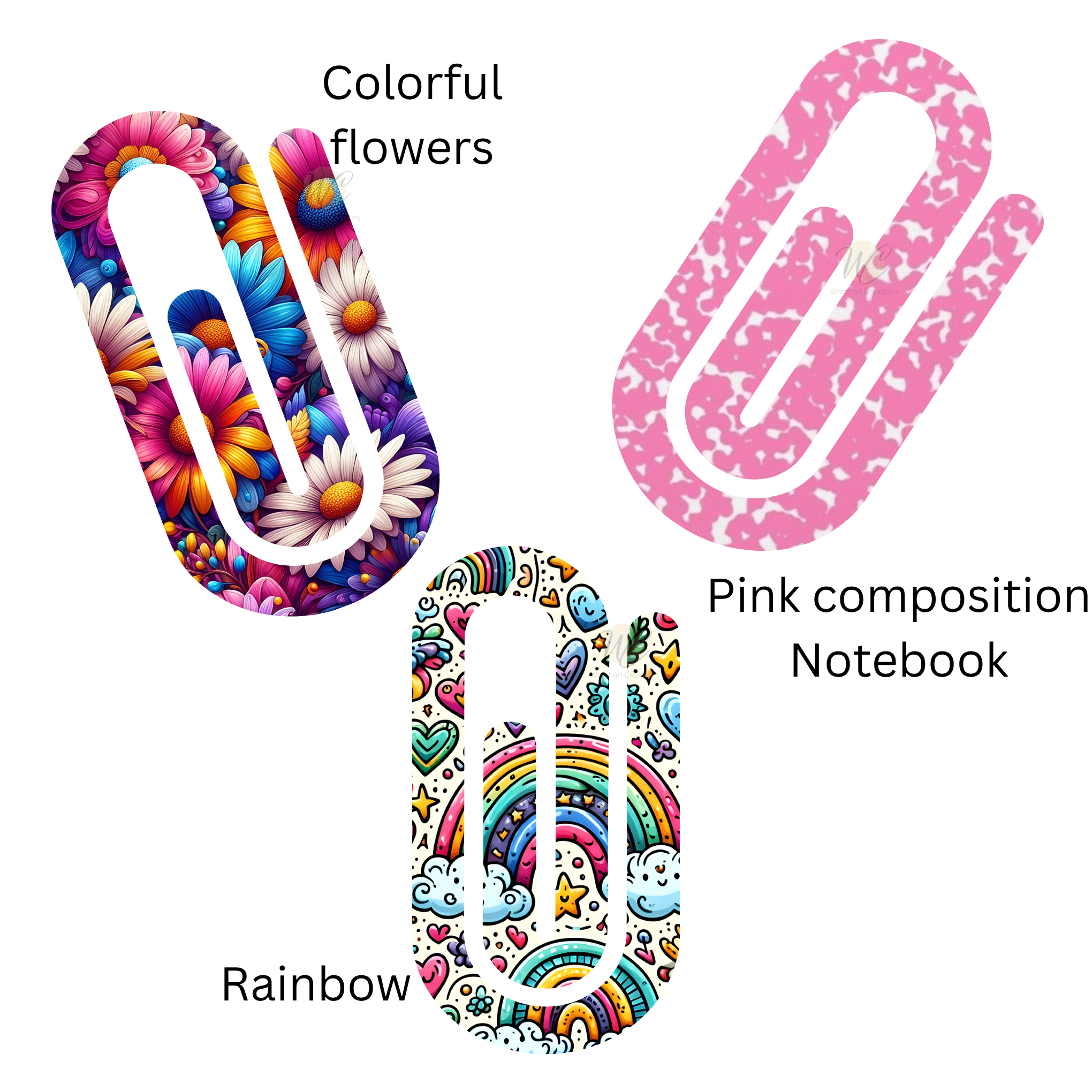 Jumbo Decorative Paperclips | Giant 4x2 Inch Paper Clips for Teachers, Planners & Office | Cute Desk Accessories | Bookmark Clips