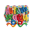 Autism mama dtf transfer colorful textured patch style design with rainbow bow ready to press heat transfer for custom shirts