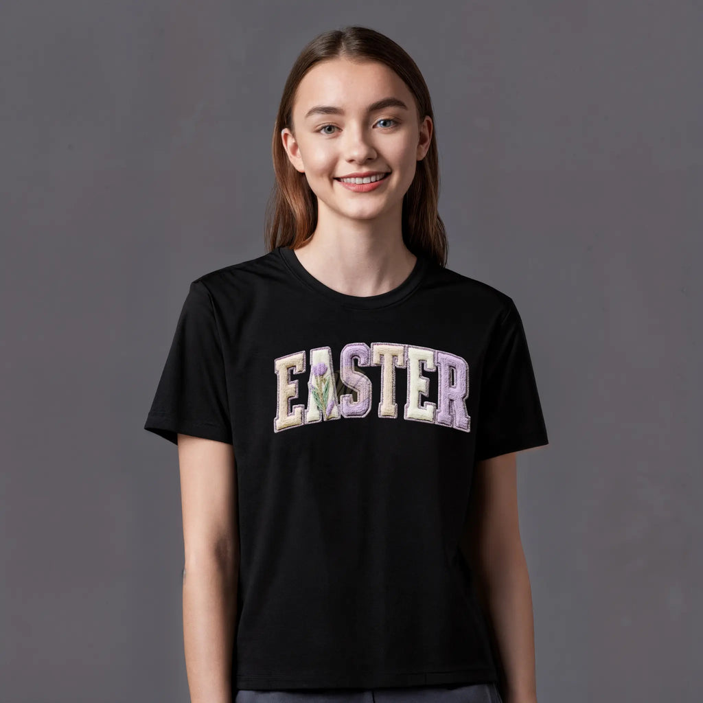 Floral Easter DTF Transfer | Vintage Easter Lettering Heat Press Transfer | Spring Shirt Design Worthan Creations