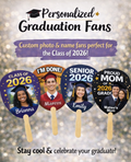 Custom Graduation Fans – Personalized Photo Graduation Hand Fans | Class of 2026 Senior Fans | Graduation Ceremony & Party Fans Worthan Creations