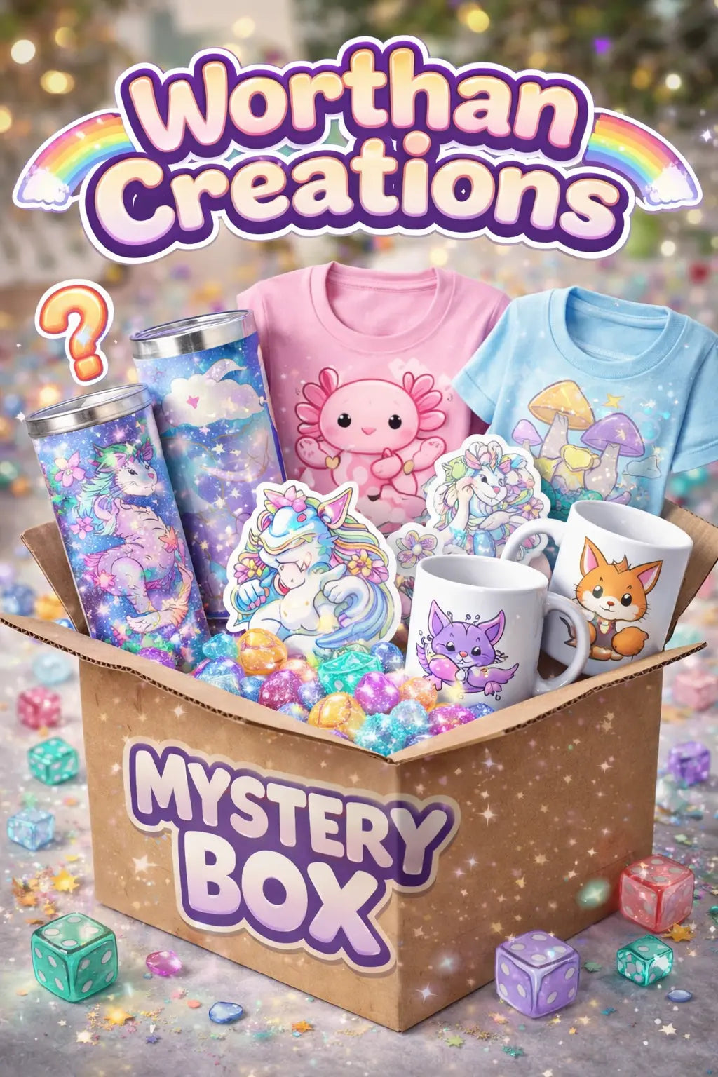 Worthan Creations Mystery Box | Surprise Custom Apparel, Tumblers, Stickers & More Worthan Creations