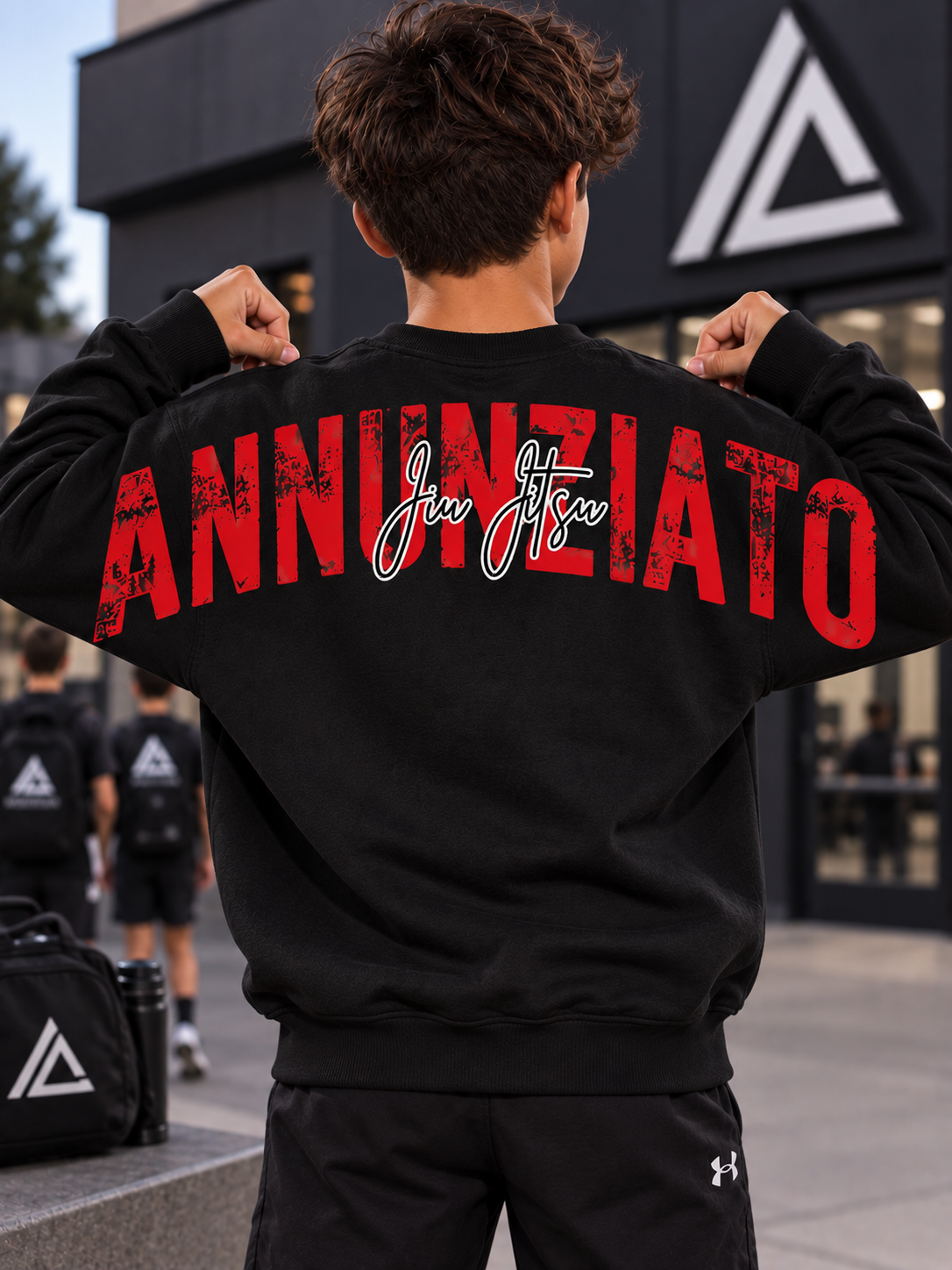 Youth Annunziato Jiu Jitsu Oversized Back Print Sweatshirt | Youth Crewneck