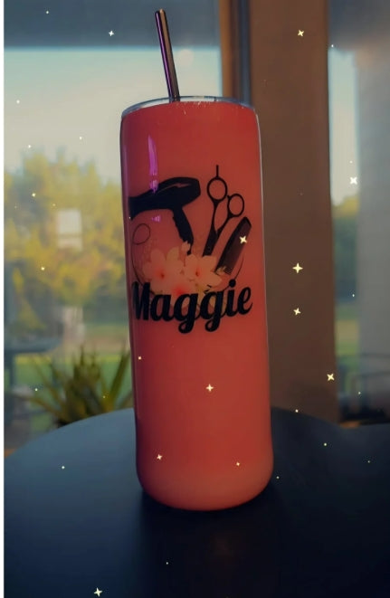 Custom 20oz Epoxy Tumbler | Personalized Glitter Tumbler | Handmade Stainless Steel Cup