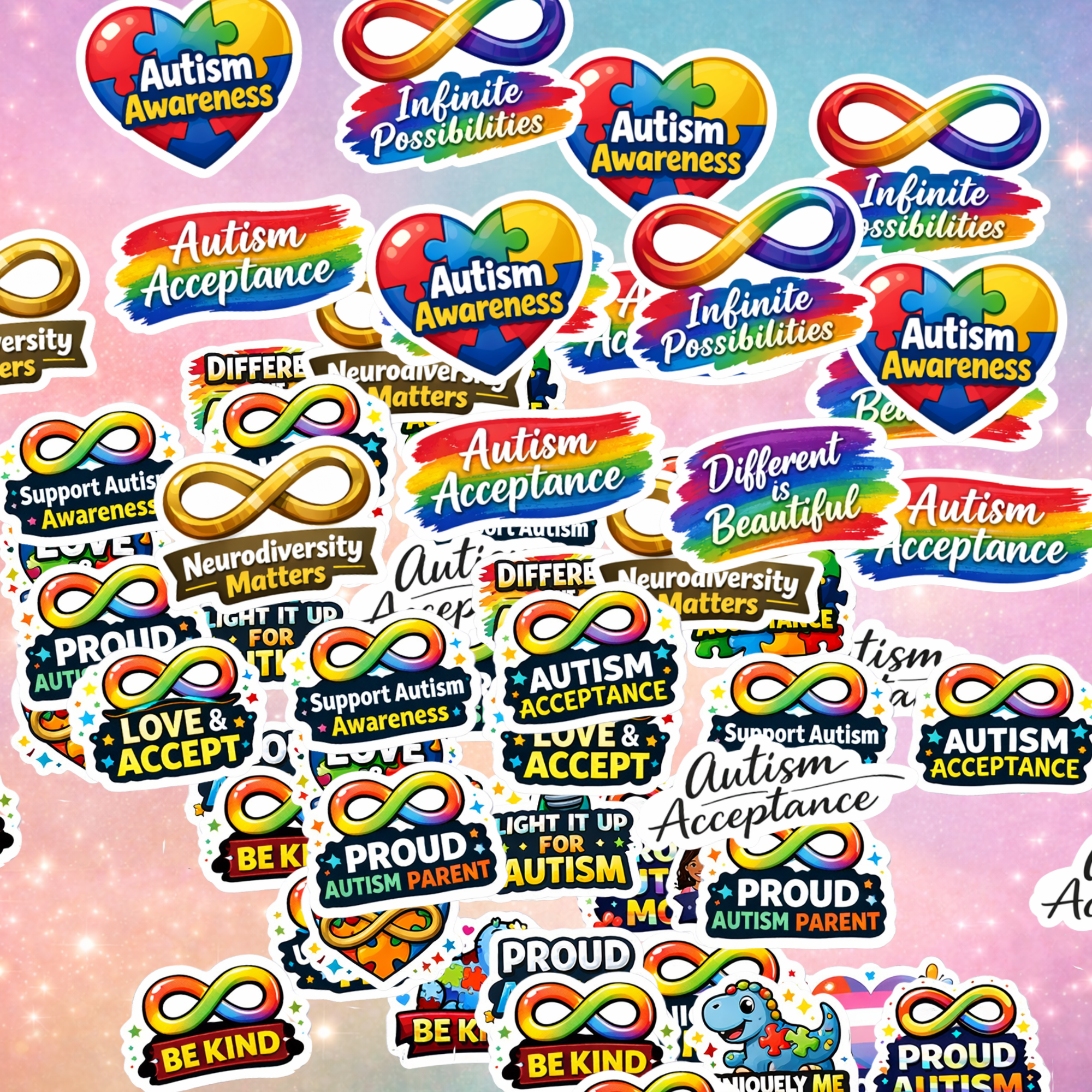 Autism Awareness Sticker Pack | Neurodiversity Stickers | Waterproof Vinyl Stickers | Mental Health & Inclusion Stickers