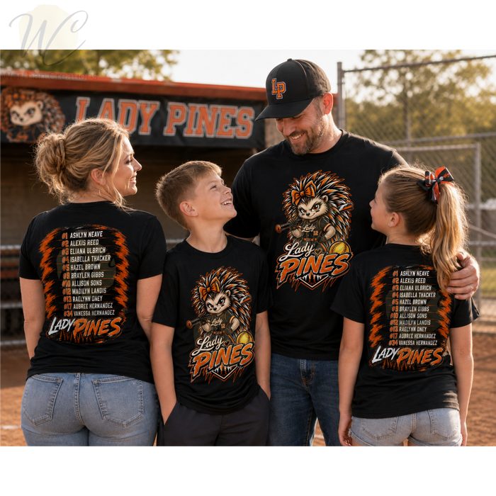 Lady Pines Softball Team Performance Shirt | Custom Team Spirit Tee | Adult XS–6X